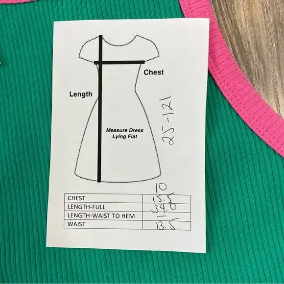 Primark NWT Modern Y2K Vibes Ribbed Bright & Bold Bodycon Dress Teal Pink - 10 - Picture 7 of 8